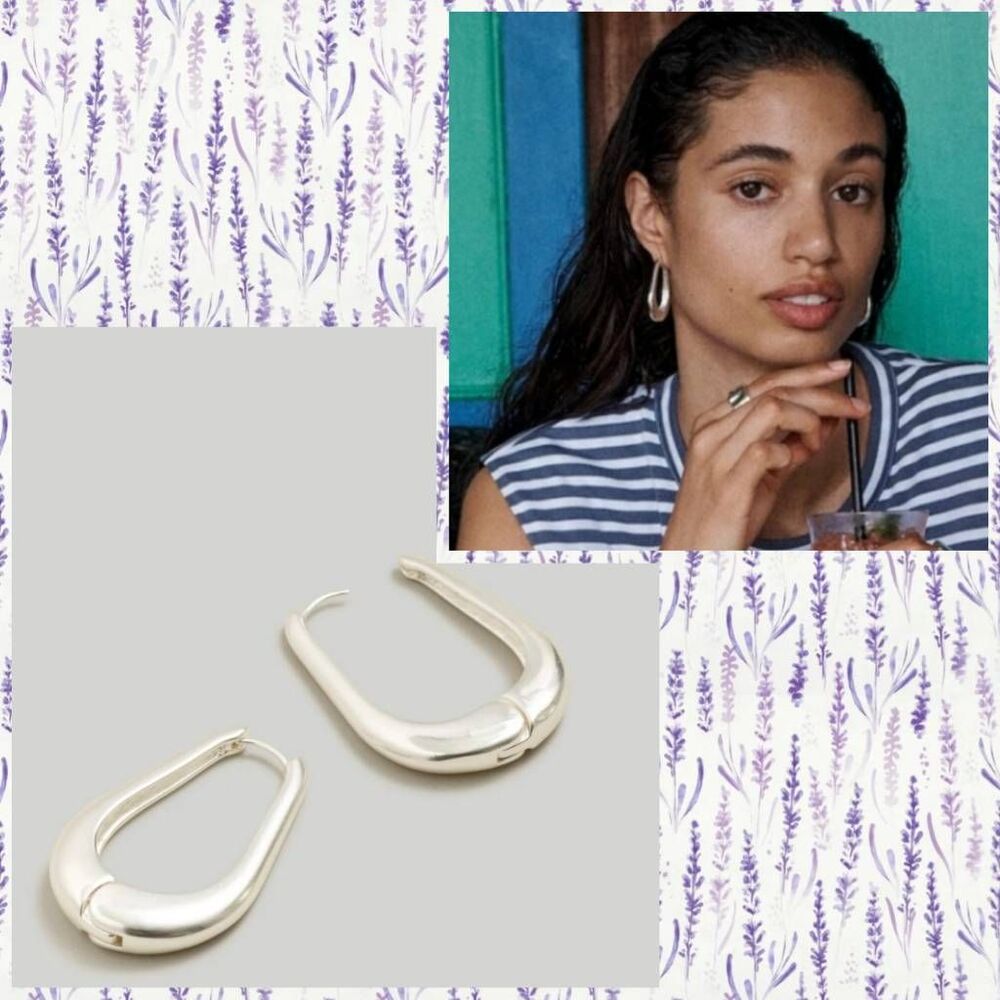 🎀 MADEWELL Silver Droplet Large Hoops